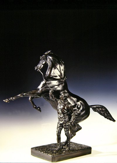 The Rearing Thoroughbred and Groom by Joseph Edgar Boehm