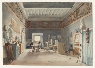 A Studio in the Villa Medici, Rome by Joseph Eugène Lacroix