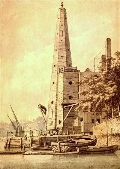 The Old Water Tower at York Buildings, Whitehall, 20th May 1791 by Joseph Farington
