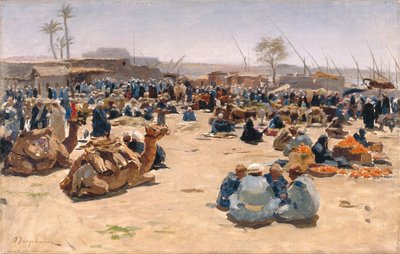 Market on the Nile by Joseph Farquharson
