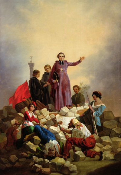 Archbishop Affre on the Barricades by Joseph Felon