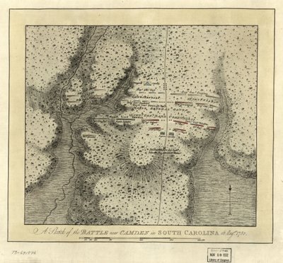 Battle near Camden in South Carolina by Joseph Frederick Wallet DesBarres