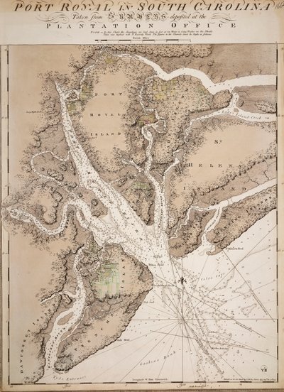 Chart of Port Royal in South Carolina, United States of America by Joseph Frederick Wallet DesBarres