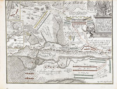 Map of the Battle of Poltava on 27 June 1709 by Joseph Friedrich Leopold
