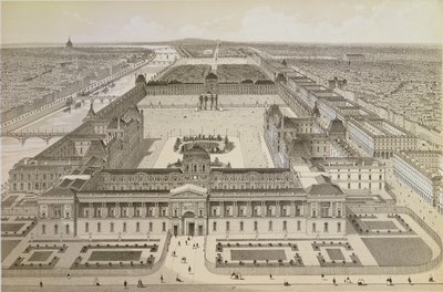 View of the Louvre and the Tuileries, c.1850 by Joseph Gabriel Aubrun