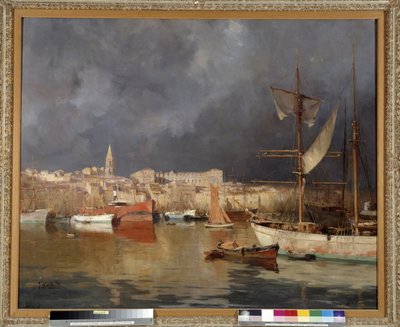 The Old Port of Marseille in Stormy Weather by Joseph Garibaldi