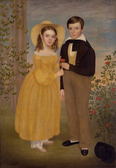 A Boy and a Girl in a Garden by Joseph Goodhue Chandler