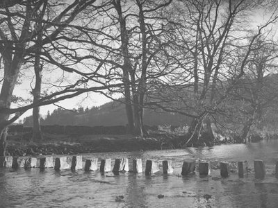 A Line of What Look Like Stepping Stones in a Stream/River at Rydal by Joseph Hardman