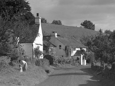 Lyth Valley road south with cottages at Winster by Joseph Hardman