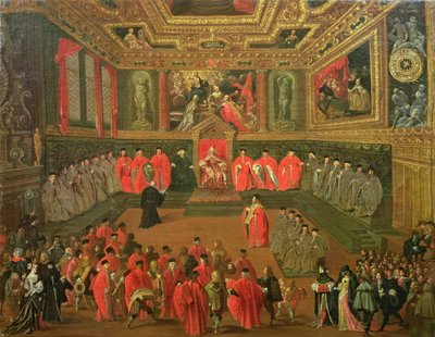 Audience with the Doge in at the College of the Ducale Palace by Joseph Heintz