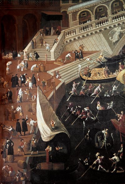 Regatta at the Ponte di Rialto in Venice (Detail) by Joseph Heintz