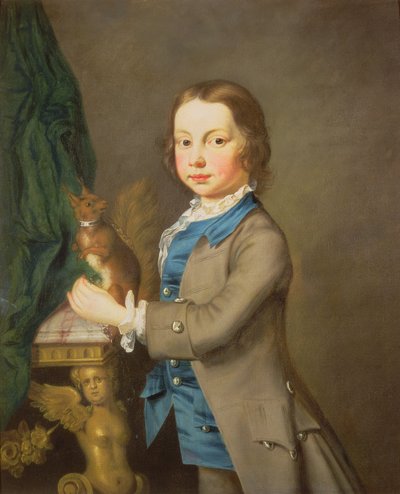 A Portrait of a Boy with a Pet Squirrel, 18th Century by Joseph Highmore