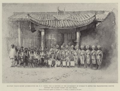 Military Police Escort accompanying Mr H F Hertz, who is deputed by the Government of Burmah to settle the Transfrontier Dispute between the Kachin Tribes and the Shans by Joseph Holland Tringham