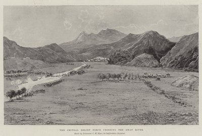 The Chitral Relief Force Crossing the Swat River by Joseph Holland Tringham