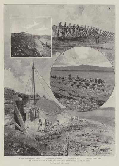 The Guerilla Warfare in South Africa, Repairing Railway Lines Cut by the Boers by Joseph Holland Tringham