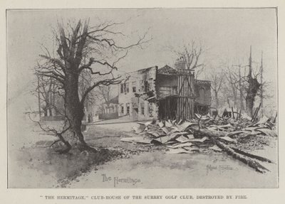 The Hermitage, Club-House of the Surrey Golf Club, Destroyed by Fire by Joseph Holland Tringham