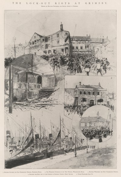 The Look-out Riots at Grimsby by Joseph Holland Tringham