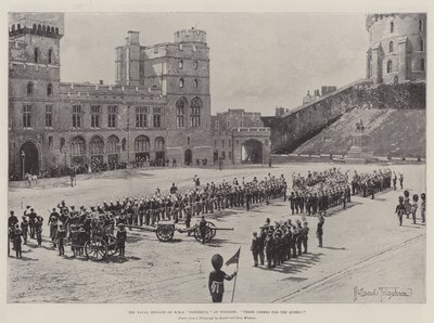 The Naval Brigade of HMS Powerful at Windsor, Three Cheers for the Queen! by Joseph Holland Tringham