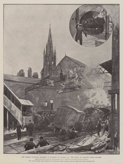 The Serious Railway Accident in Glasgow on 30 August, the Scene at Charing Cross Station by Joseph Holland Tringham