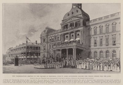 The Thanksgiving Service in the Square at Pretoria, 8 June, Lord Kitchener calling for Three Cheers for the King by Joseph Holland Tringham