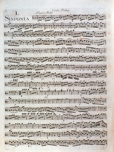 Page of Musical Score of Symphony in C Major by Pleyel by Joseph Ignace Pleyel