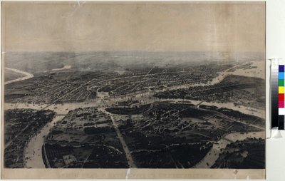 Panorama of St. Petersburg and the surrounding area from the bird