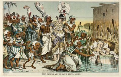 The Democrats Finding Their Moses, from Puck by Joseph Keppler