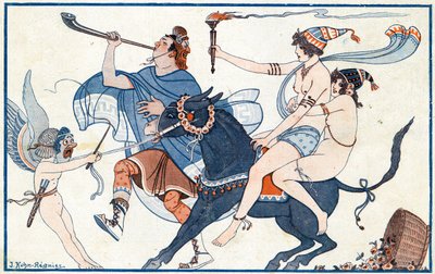 Mischiefs in Frescos, the Carnival at Pompei - illustration from la Vie Parisienne, 1923 by Joseph Kuhn Regnier