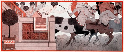 What was, in the Olympian period, Le Prix de Diane - The Last Hundred Metres - illustration from la Vie Parisienne, 1927 by Joseph Kuhn Regnier