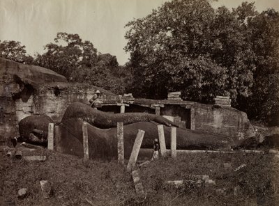 The Paranirvana of Buddha, Gal Vihara, Polonnaruva, Ceylon, 1870-1871 by Joseph Lawton