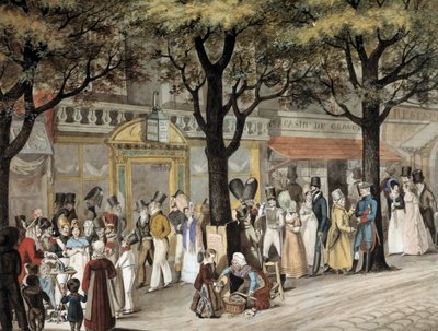 Walk on a Boulevard in Paris in 1819 by Joseph Louis Hippolyte Bellange