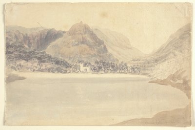 Grassmere Lake and Church by Joseph Mallord William (attr.to) Turner