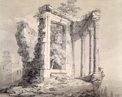 Temple of the Sibyl, Tivoli by Joseph Mallord William (attr.to) Turner