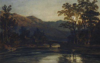A Bridge over a River by Moonlight by Joseph Mallord William Turner