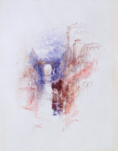 An Italian Castle Above a River by Joseph Mallord William Turner
