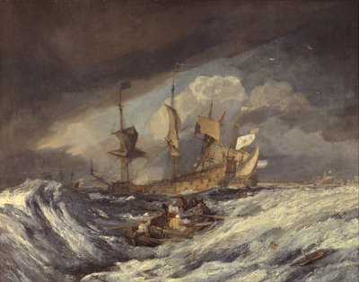 Boats Carrying Out Anchors to the Dutch Men of War, c.1804 by Joseph Mallord William Turner