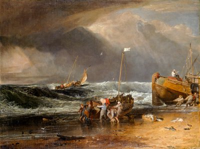Coast Scene of Fishermen Hauling a Boat Ashore, or The Iveagh Seapiece by Joseph Mallord William Turner