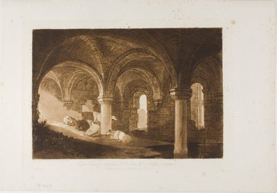Crypt of Kirkstall Abbey (plate 39 from Liber Studiorum) by Joseph Mallord William Turner