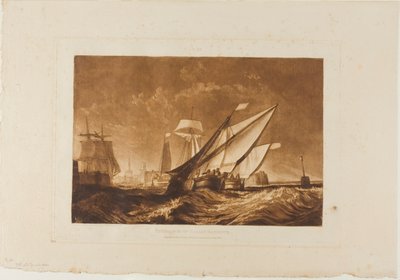 Entrance of Calais Harbour, plate 55 from Liber Studiorum by Joseph Mallord William Turner