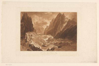 View of the Mer-de-Glace Glacier near Mont Blanc (Landscape Studies) (Liber Studiorum) (series title) by Joseph Mallord William Turner