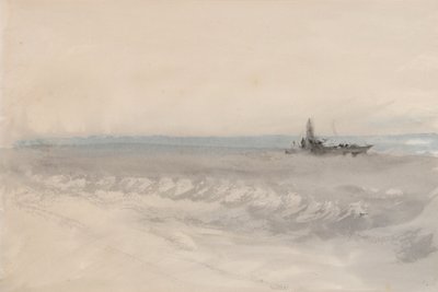Grey Sea, Boat Running Ashore by Joseph Mallord William Turner