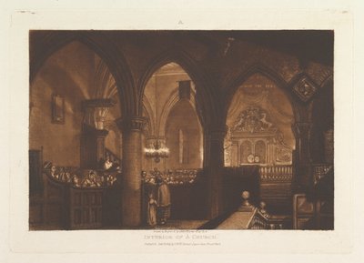 Interior of a Church, Liber Studiorum, Part XIV, Plate 70 by Joseph Mallord William Turner