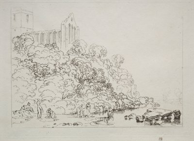Liber Studiorum: Dumblain Abbey, Scotland by Joseph Mallord William Turner