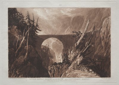 Liber Studiorum: Little Devils Bridge over the Russ, above Altdorft, Swiss by Joseph Mallord William Turner