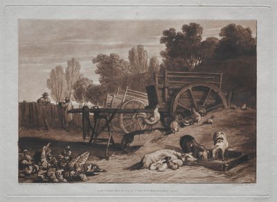 Liber Studiorum: The Farmyard with the Cock by Joseph Mallord William Turner