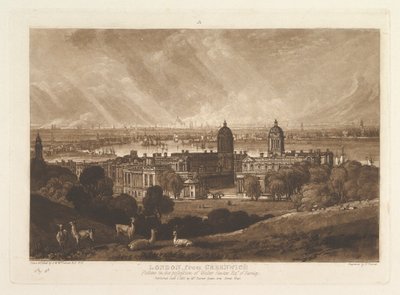 London from Greenwich, Liber Studiorum, Part V, Plate 26 by Joseph Mallord William Turner