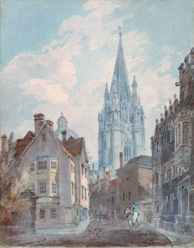 Oxford: St Marys from Oriel Lane, 1792-1793 by Joseph Mallord William Turner