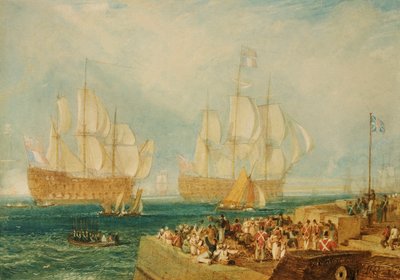 Plymouth Harbour: Towing in French Prizes by Joseph Mallord William Turner