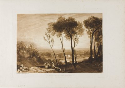 The Bridge in Middle Distance, plate 13 from Liber Studiorum by Joseph Mallord William Turner