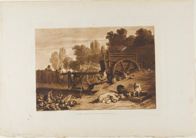 The Farm Yard with the Cock, plate 17 from Liber Studiorum by Joseph Mallord William Turner